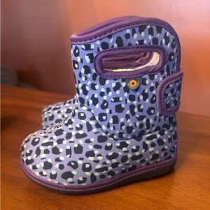 BOGS Child animal print Purple (Toddler) Rain Boot girls size 5